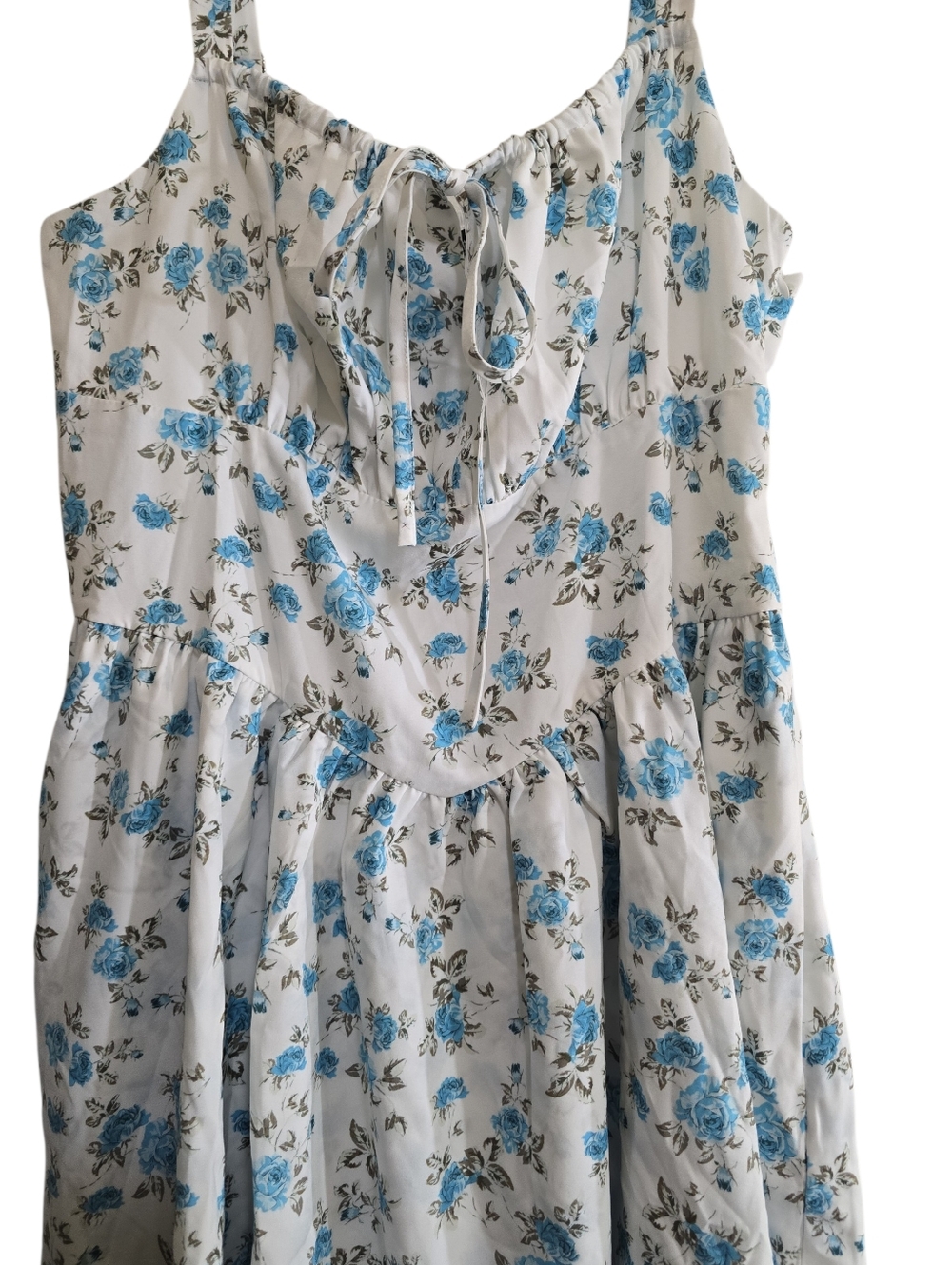 NWT Scarlett Darkness Summer Floral Corset Dress Light Blue Milk Maid Medium - Picture 4 of 8